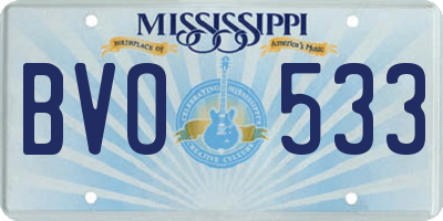 MS license plate BVO533