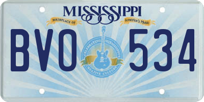 MS license plate BVO534