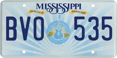 MS license plate BVO535