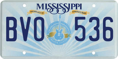MS license plate BVO536