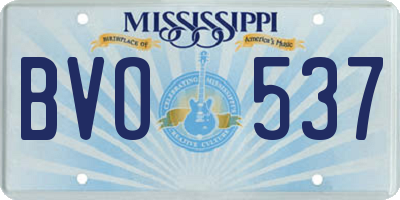 MS license plate BVO537