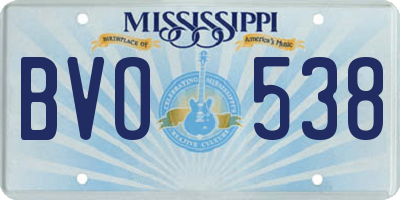 MS license plate BVO538