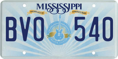 MS license plate BVO540