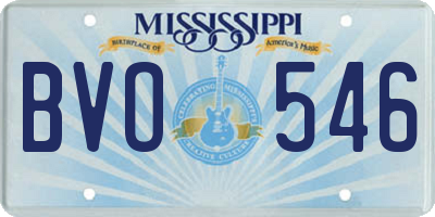 MS license plate BVO546