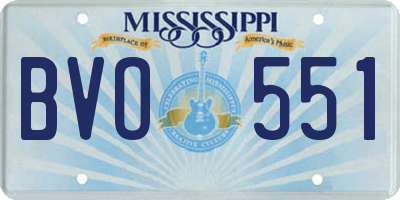MS license plate BVO551