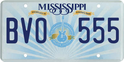 MS license plate BVO555
