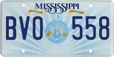 MS license plate BVO558