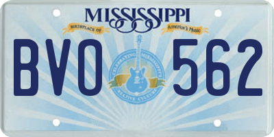 MS license plate BVO562