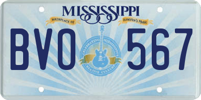 MS license plate BVO567