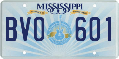 MS license plate BVO601