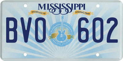 MS license plate BVO602