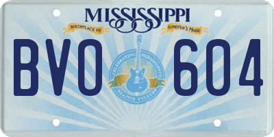 MS license plate BVO604