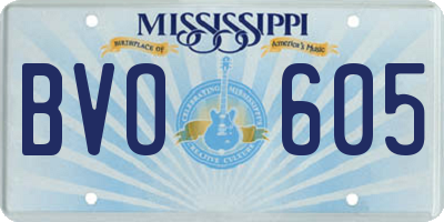 MS license plate BVO605