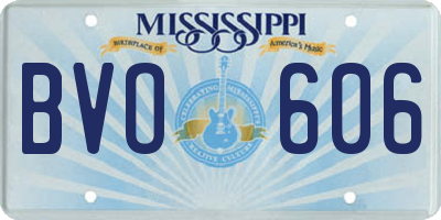 MS license plate BVO606