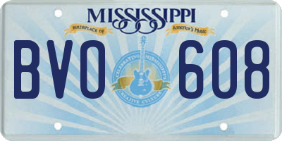 MS license plate BVO608