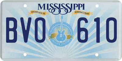 MS license plate BVO610