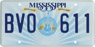 MS license plate BVO611