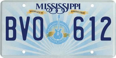 MS license plate BVO612