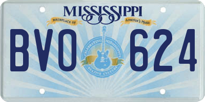 MS license plate BVO624
