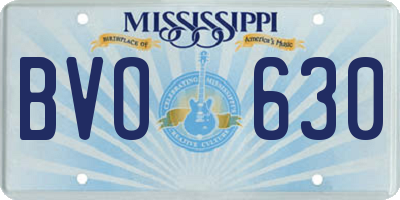 MS license plate BVO630