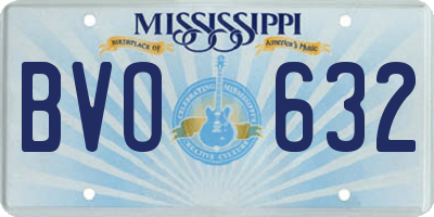 MS license plate BVO632