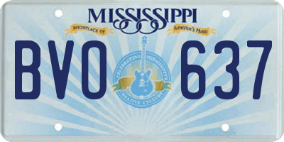 MS license plate BVO637