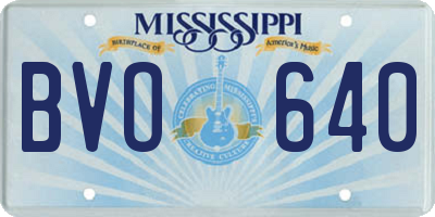 MS license plate BVO640