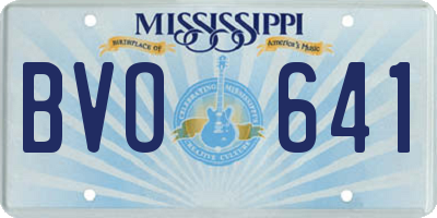 MS license plate BVO641