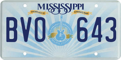 MS license plate BVO643