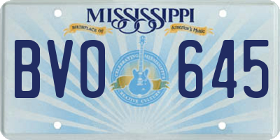 MS license plate BVO645