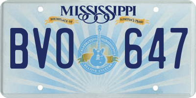 MS license plate BVO647