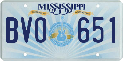 MS license plate BVO651