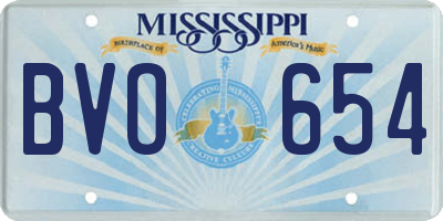 MS license plate BVO654