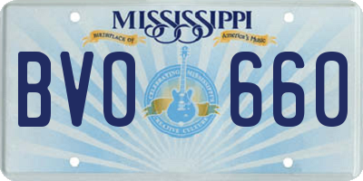 MS license plate BVO660