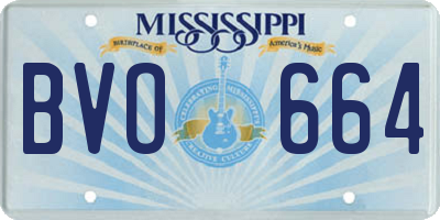 MS license plate BVO664
