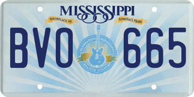 MS license plate BVO665