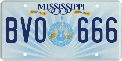 MS license plate BVO666