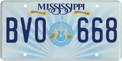 MS license plate BVO668