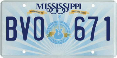 MS license plate BVO671