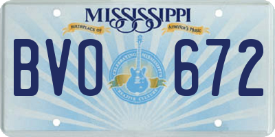MS license plate BVO672
