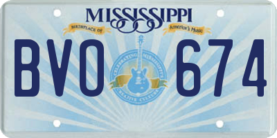 MS license plate BVO674