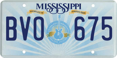 MS license plate BVO675