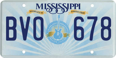 MS license plate BVO678