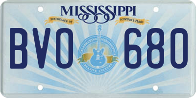 MS license plate BVO680