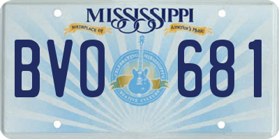 MS license plate BVO681