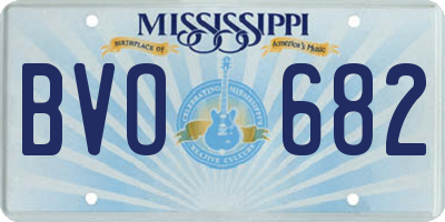 MS license plate BVO682