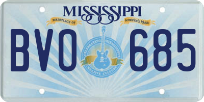 MS license plate BVO685