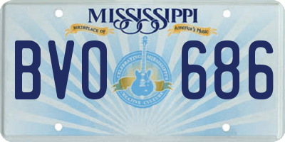 MS license plate BVO686