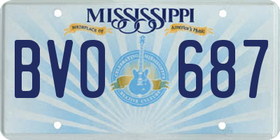 MS license plate BVO687