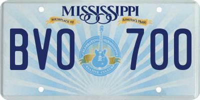 MS license plate BVO700